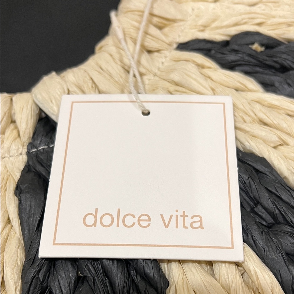 Dolce Vita | Black Raffia Shopper “EstelleB” Tote ~ Canvas Inside - Picture 14 of 16